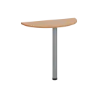BJD 2 - 81 přístavba jednací, kovová podnož stříbrná, síla desky 25 mm, široká 800 mm, buk royal